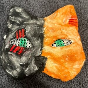 Therian orange and black cat mask and handmade